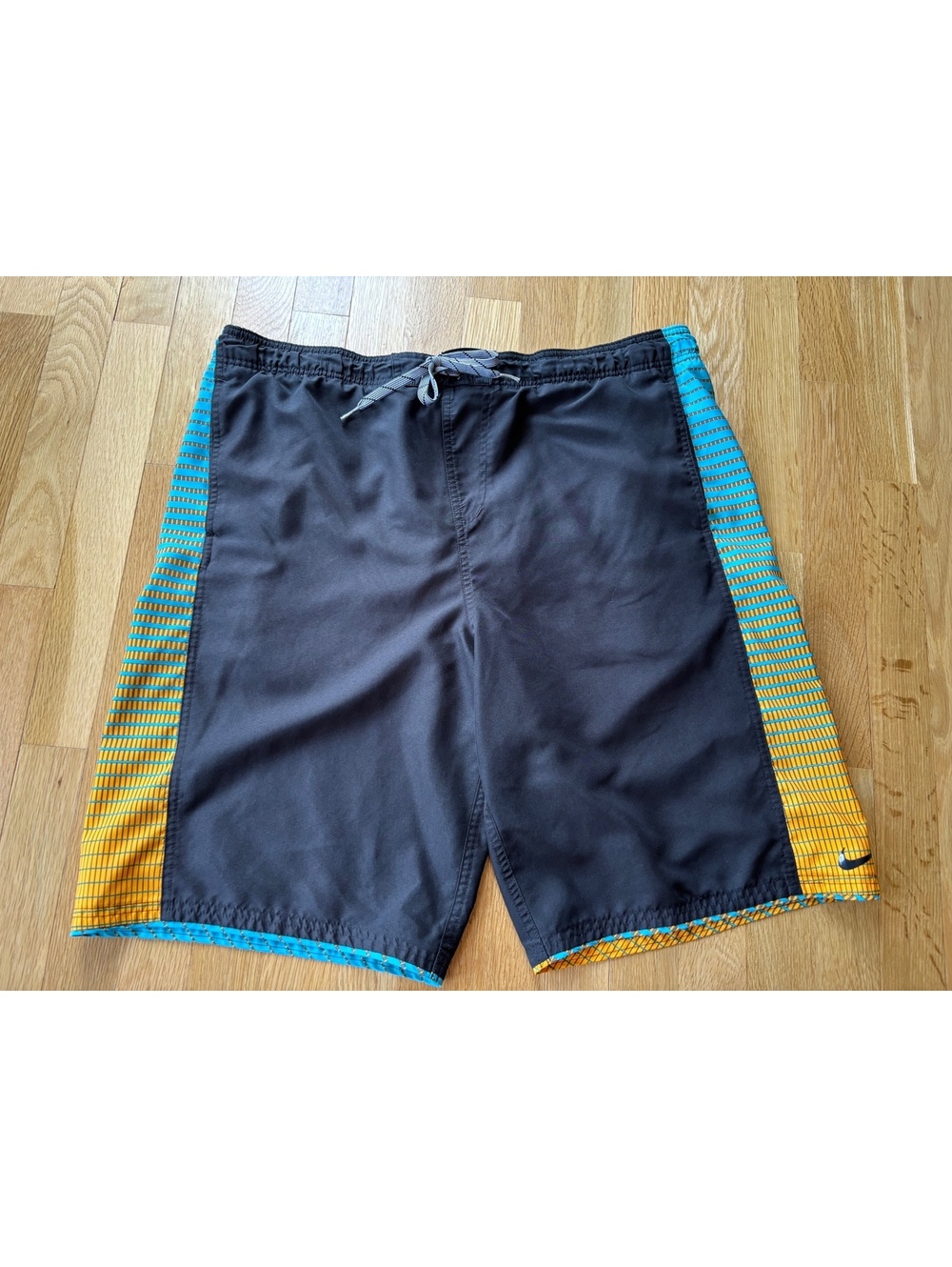 Nike Continuum Splice Volley Swim Trunks Black Blue Orange Mesh Lined Men’s L
